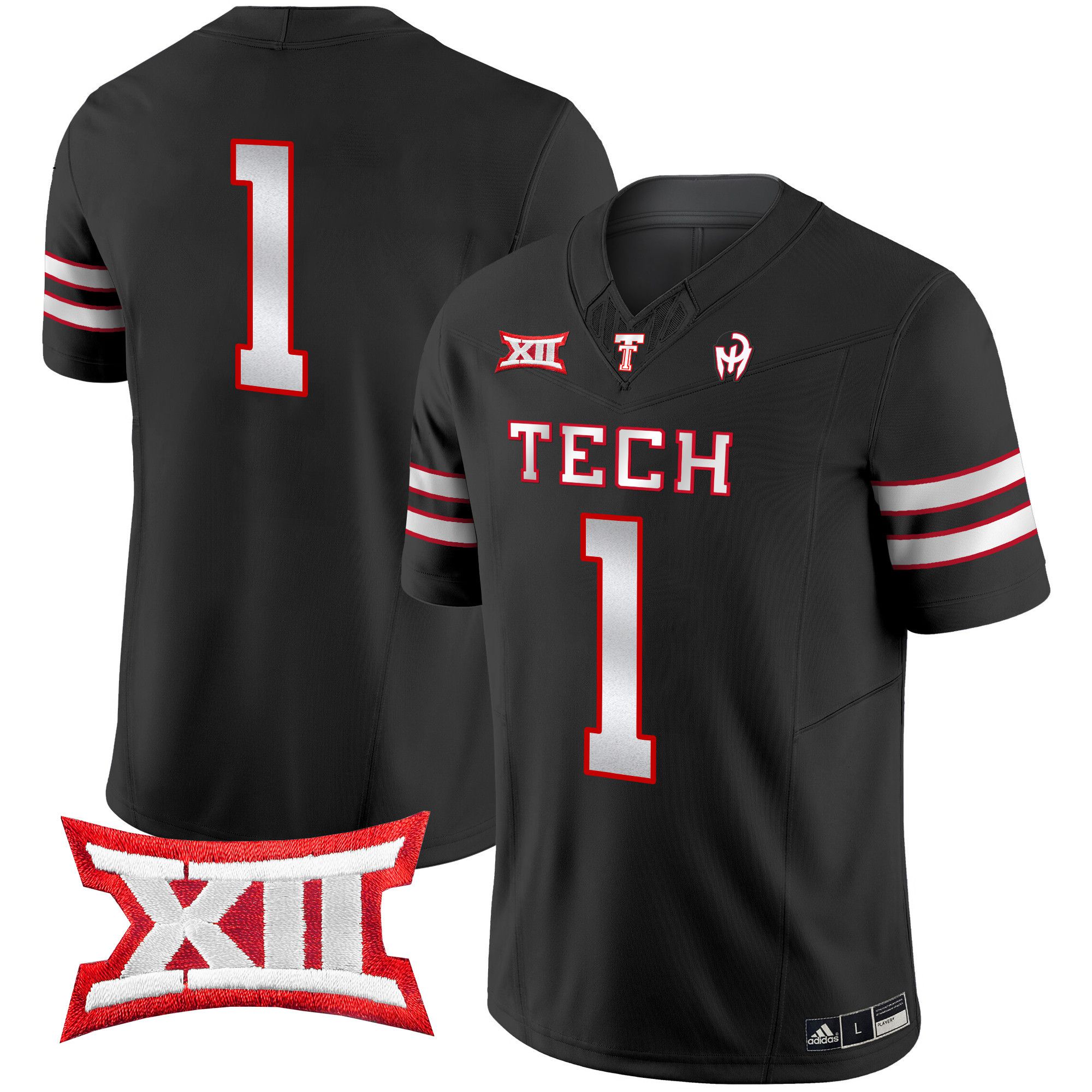 Men Texas Tech Red Raiders #1 No Name Black 2024 Patrick Mahomes Symbol Vapor Limited NCAA Jersey style 1